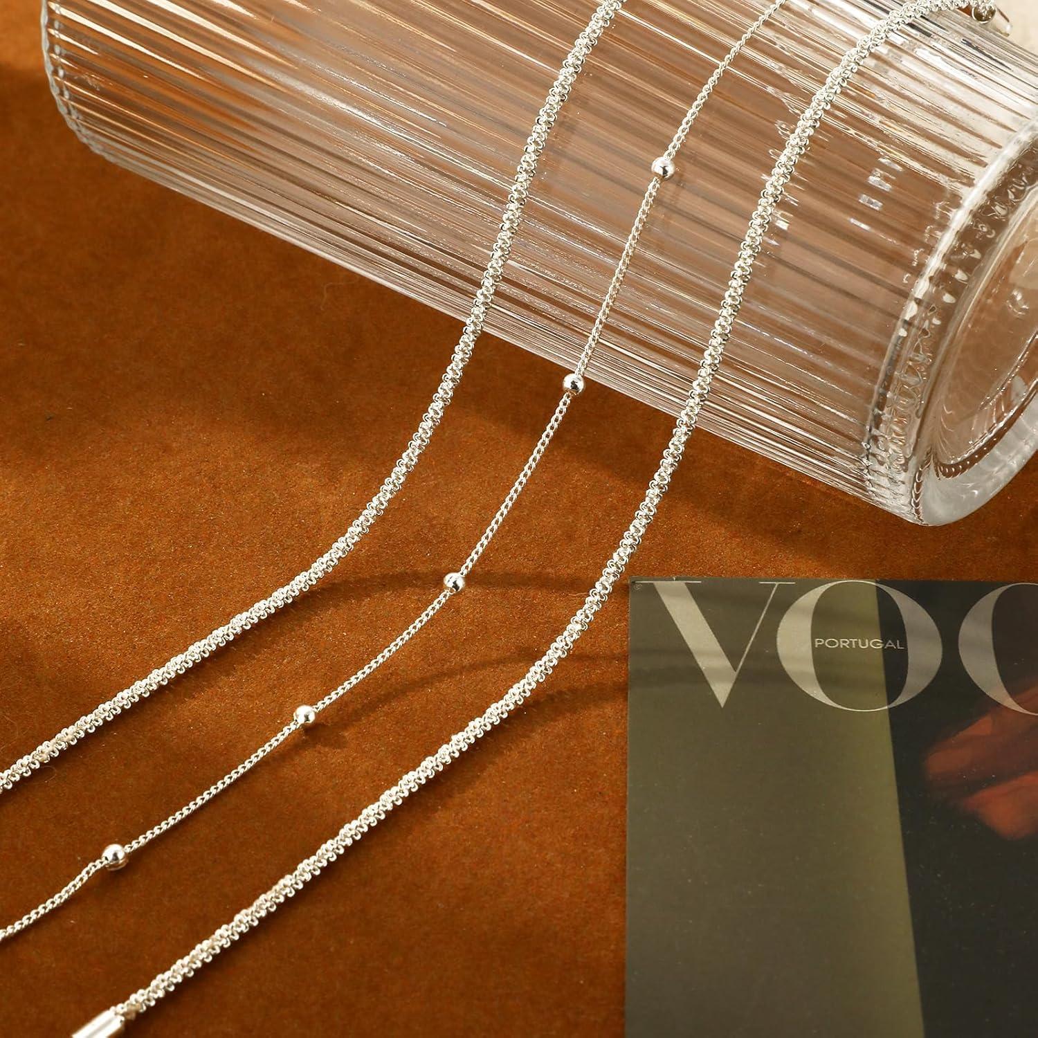 Pulsera de Tobillo de Plata Esterlina Hothrty Ajustable 21.1 cm