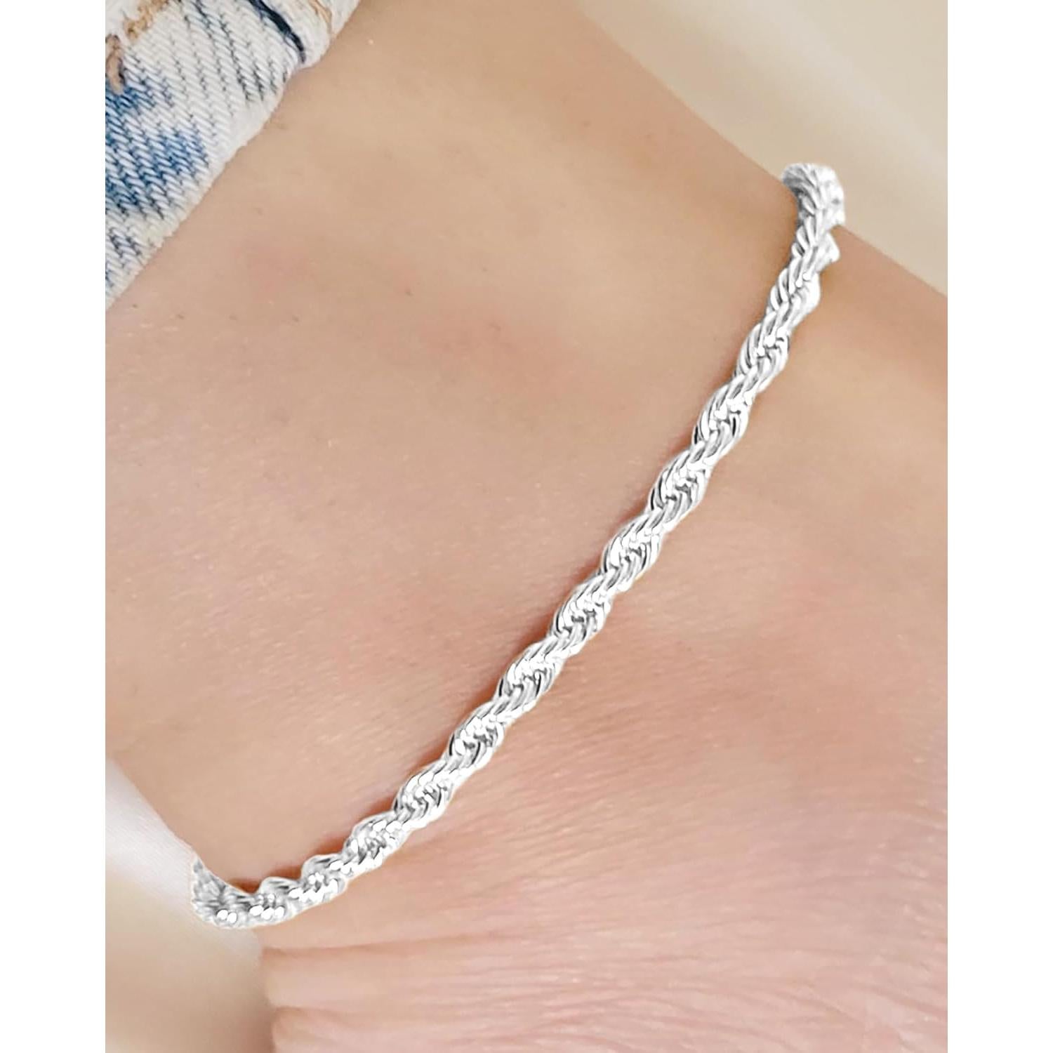 Pulseras de Tobillo de Plata Esterlina Melshabt - 3 Piezas