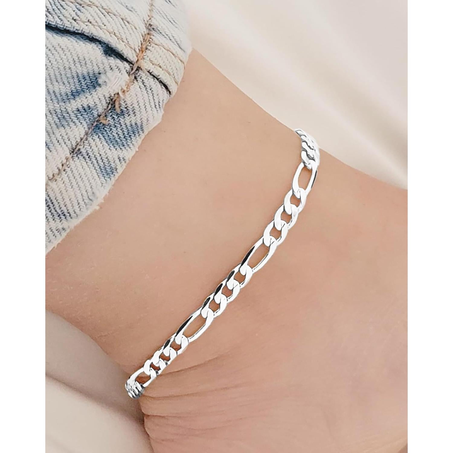 Pulseras de Tobillo de Plata Esterlina Melshabt - 3 Piezas