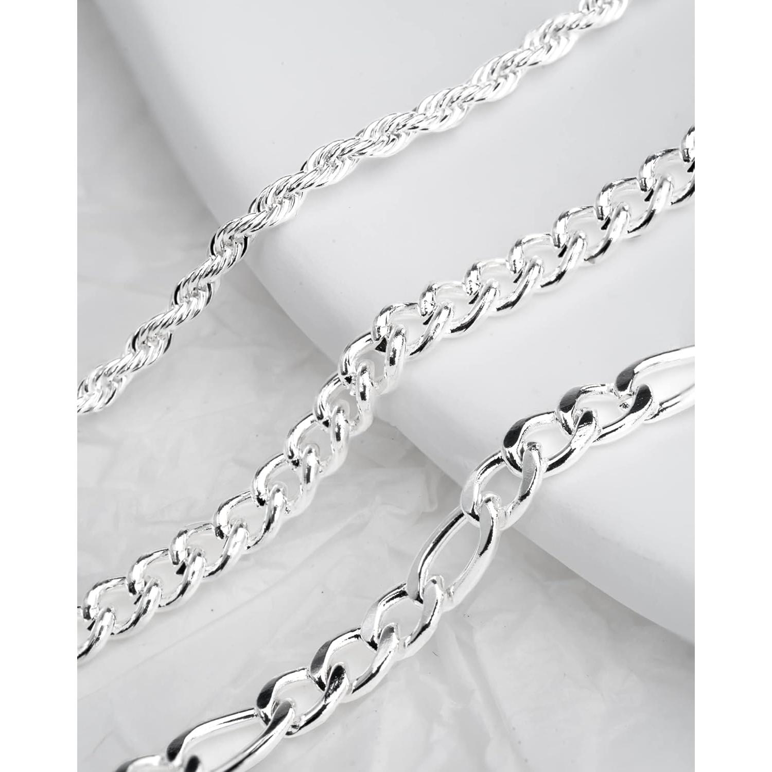 Pulseras de Tobillo de Plata Esterlina Melshabt - 3 Piezas