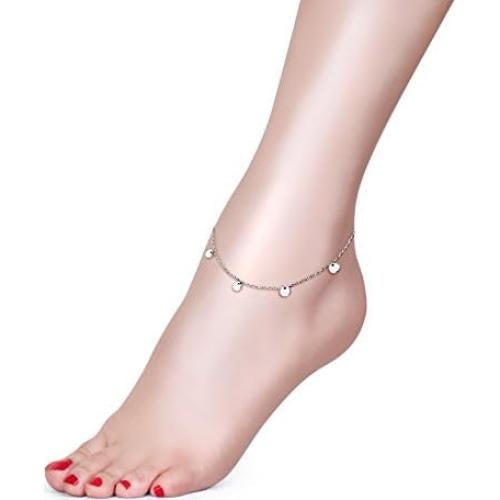 Tobillera de Plata Esterlina Ajustable para Mujeres 22.86 cm
