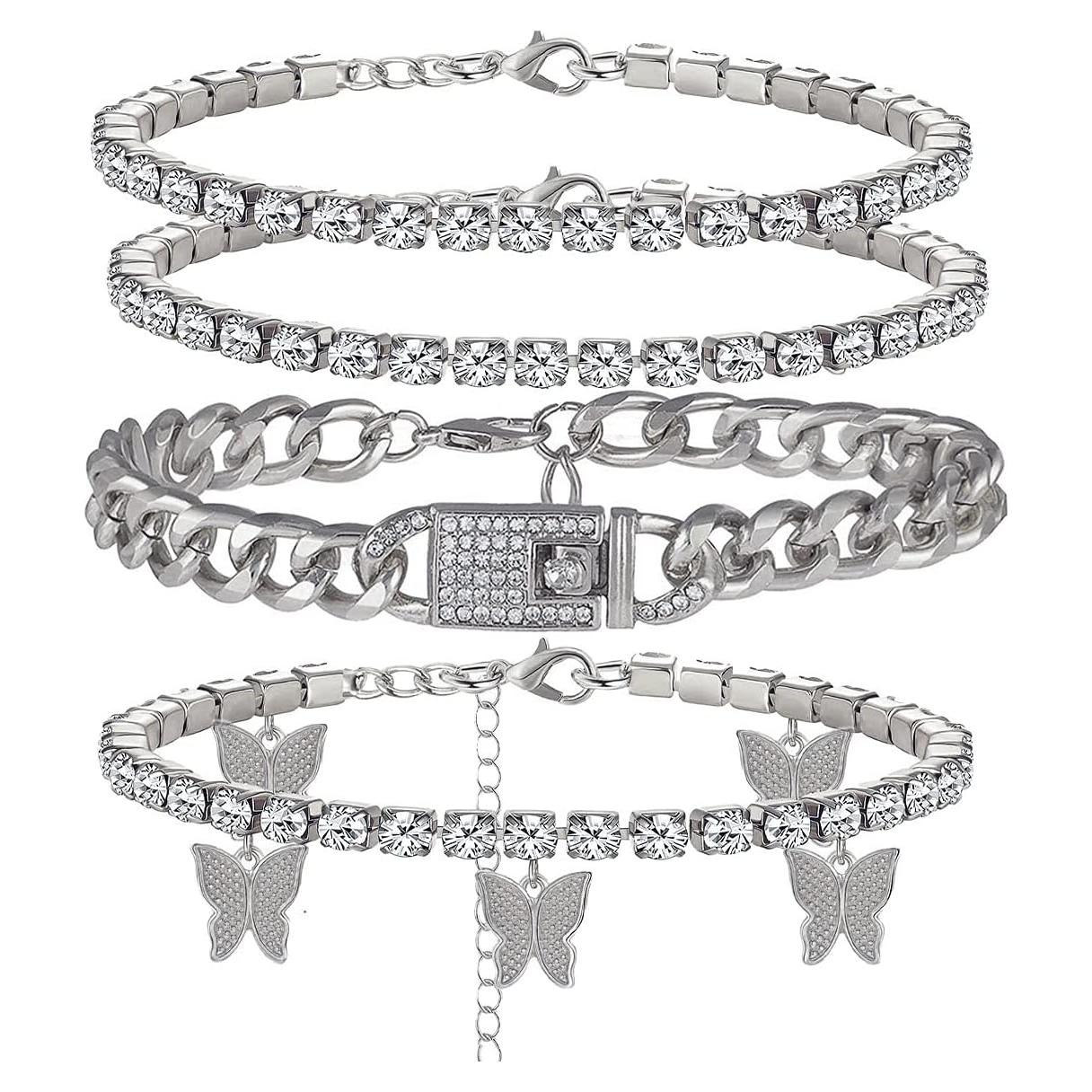 Pulsera de Tobillo Mariposa YFStyle con Rhinestones - Ajustable