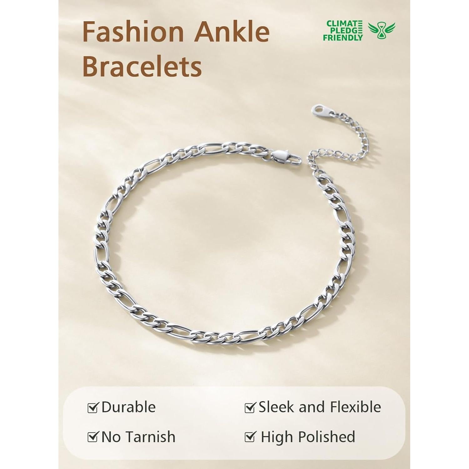 Pulsera de Tobillo FindChic de Acero Inoxidable 21.6 cm