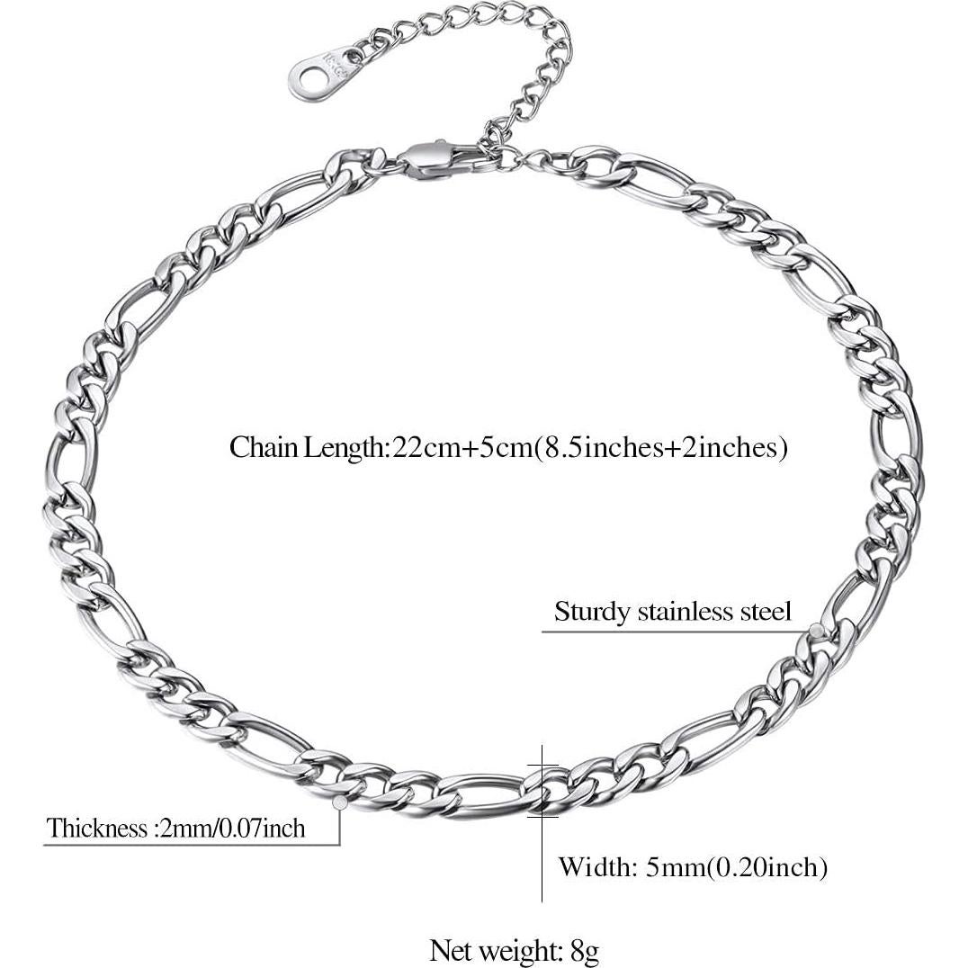 Pulsera de Tobillo FindChic de Acero Inoxidable 21.6 cm