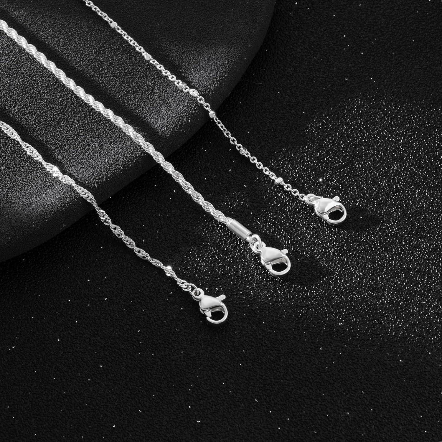 Conjunto de 3 Pulseras de Tobillo Risamil para Mujeres - Baño de Plata