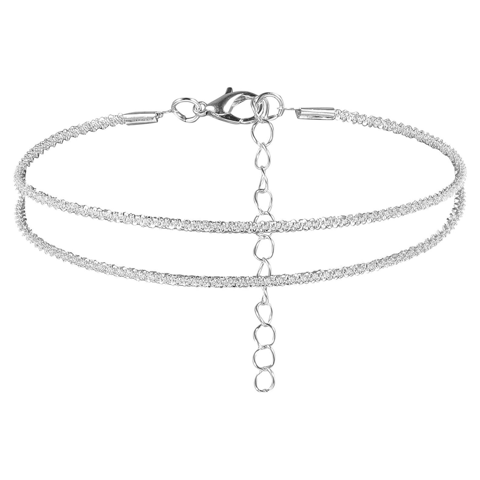 Tobilleras de Plata Esterlina Ajustables para Mujeres - Impermeables