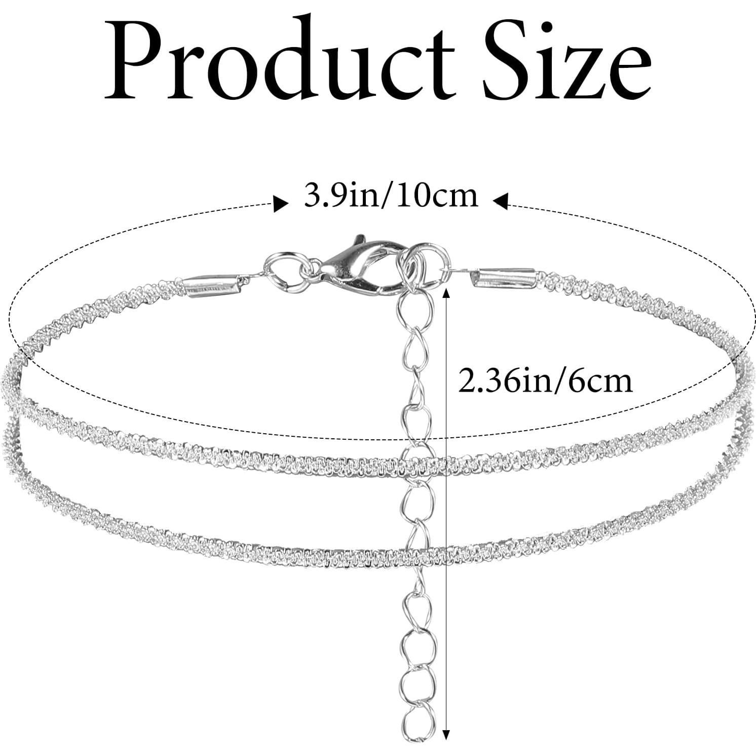 Tobilleras de Plata Esterlina Ajustables para Mujeres - Impermeables