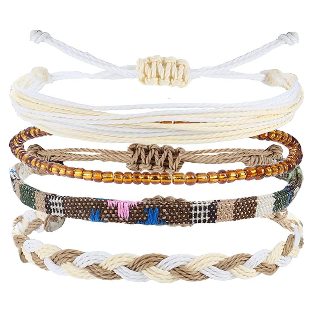 Pulsera de Tobillo Boho Surfista Hecha a Mano Ajustable