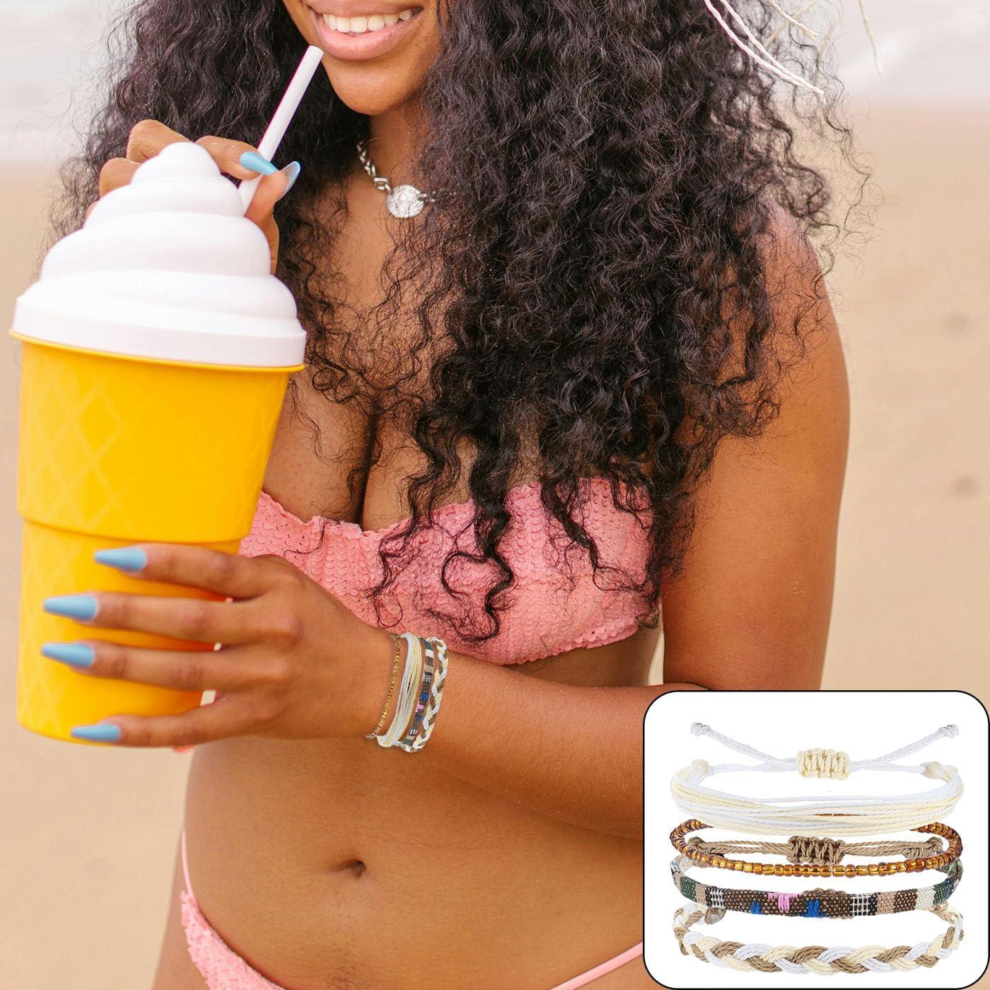 Pulsera de Tobillo Boho Surfista Hecha a Mano Ajustable
