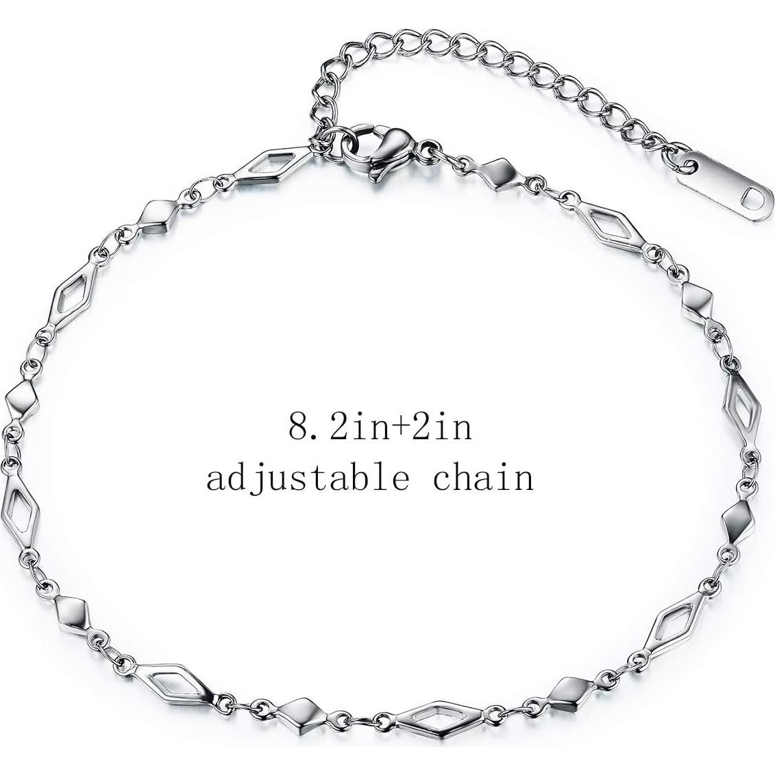 Juego de Pulseras de Tobillo Oro 14K Ajustable 20.8 cm Mujeres