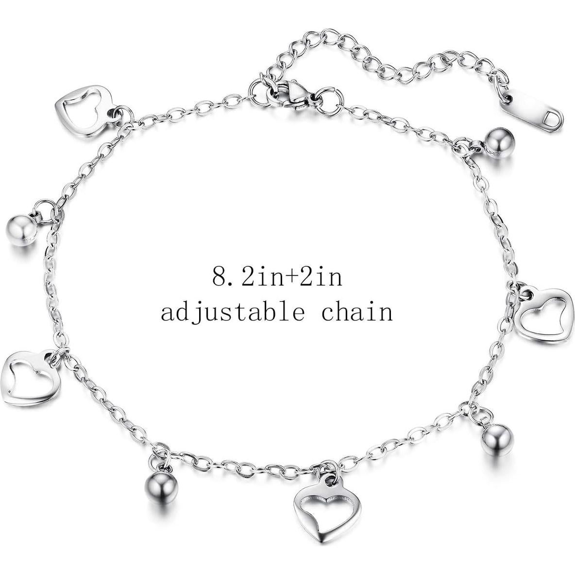 Juego de Pulseras de Tobillo Oro 14K Ajustable 20.8 cm Mujeres