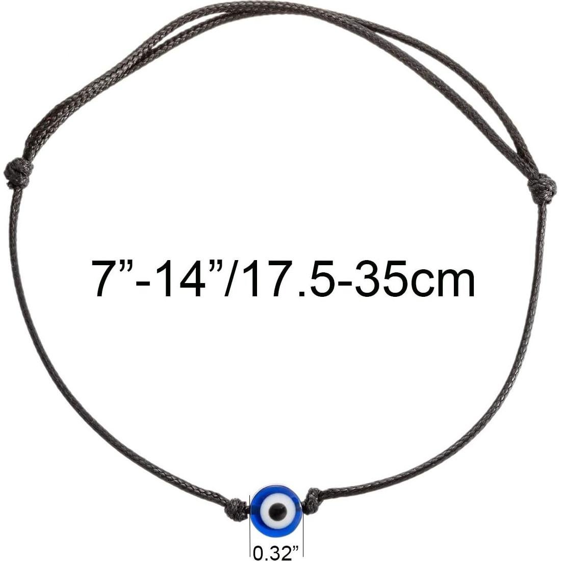 Pulsera de Tobillo Ojo Maligno 2PCS Hechas a Mano 17.5-35cm