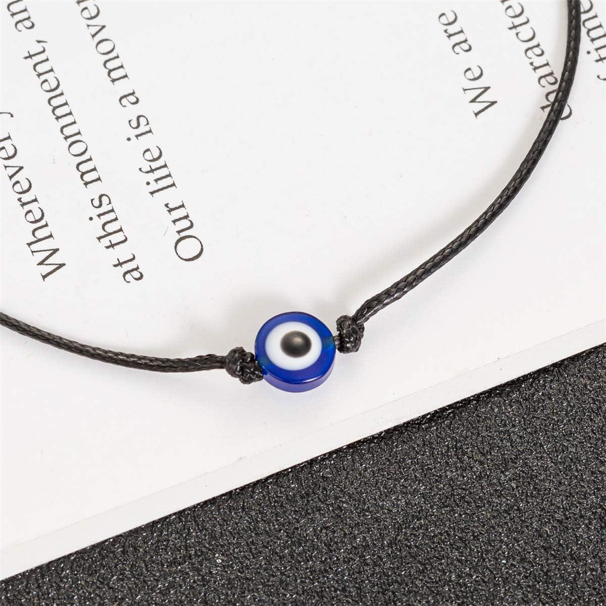 Pulsera de Tobillo Ojo Maligno 2PCS Hechas a Mano 17.5-35cm