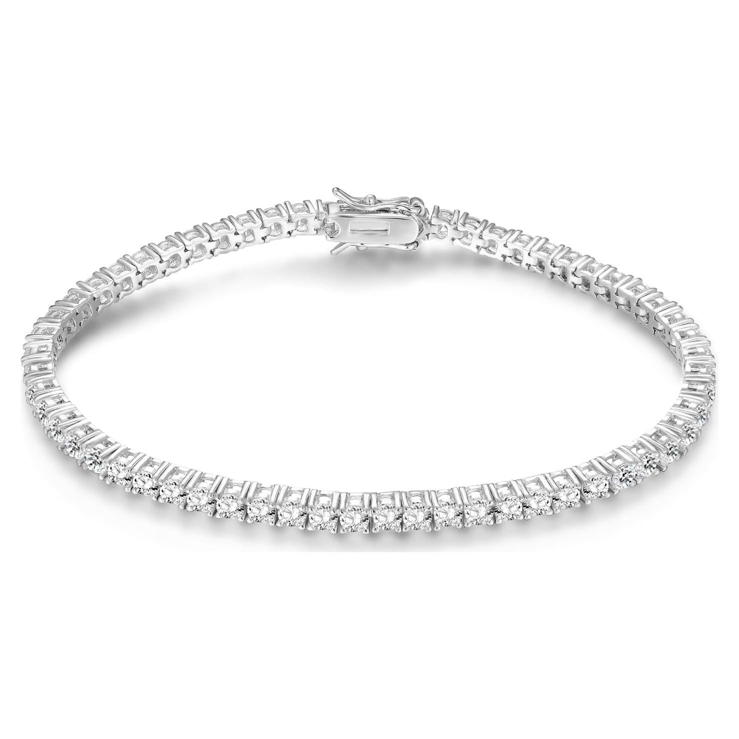 Pulsera de Tenis Gemsme de Zirconia Cubica 19 cm Oro Blanco 18K
