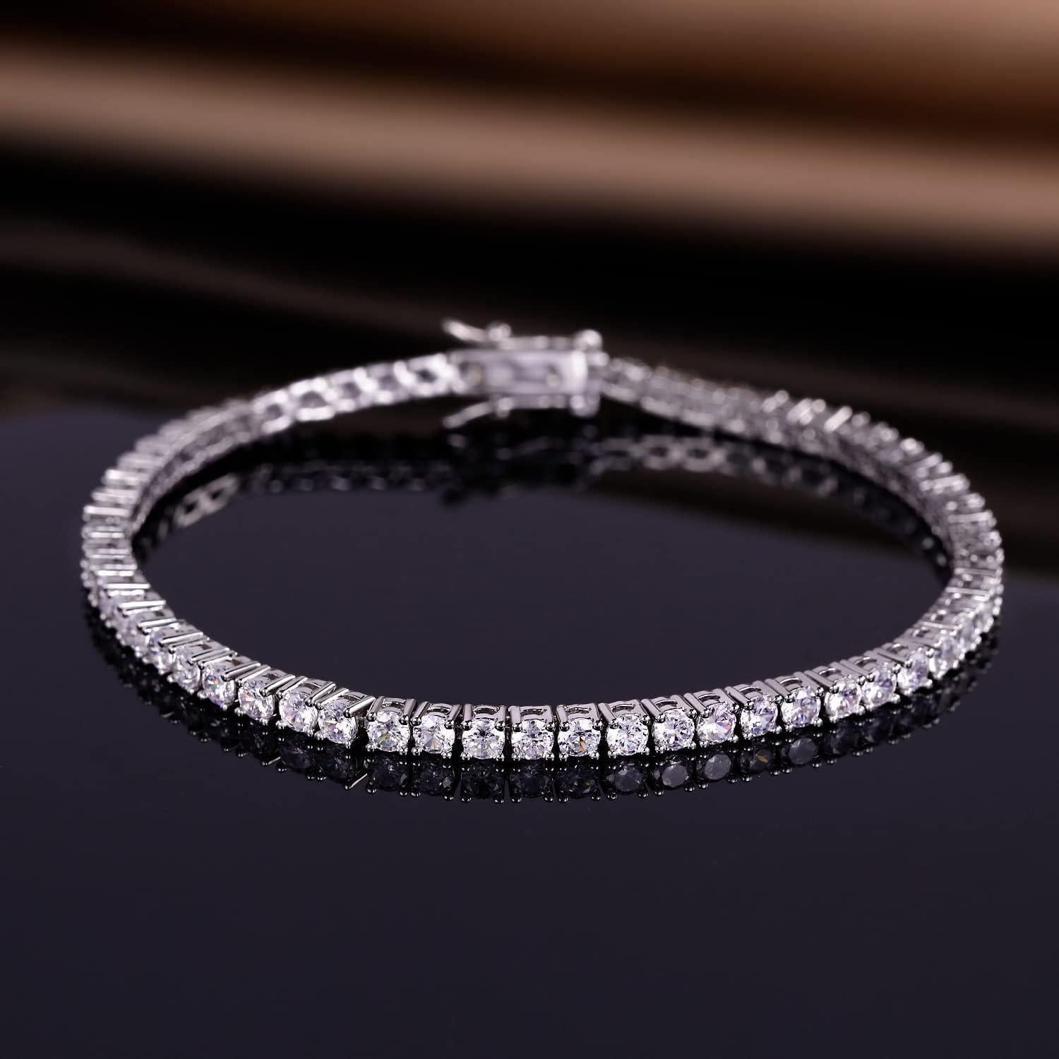 Pulsera de Tenis Gemsme de Zirconia Cubica 19 cm Oro Blanco 18K