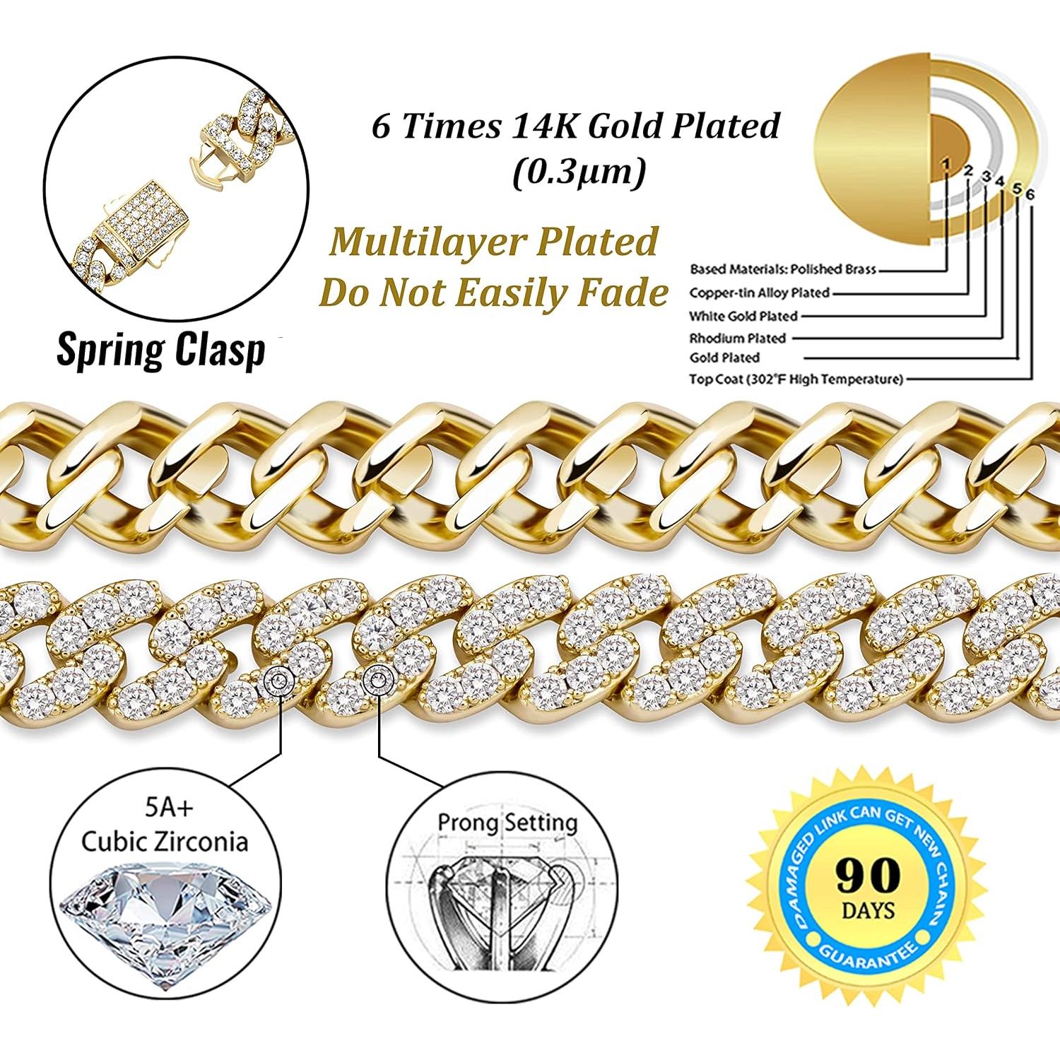 Tobilleras de Oro 14K TOPGRILLZ Eslabones Cubanos 8mm