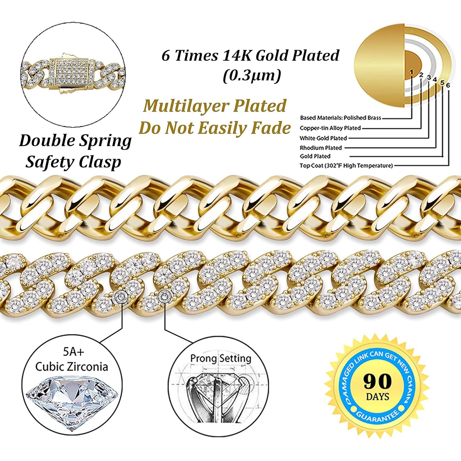 Tobilleras de Oro 14K TOPGRILLZ Eslabones Cubanos 8mm