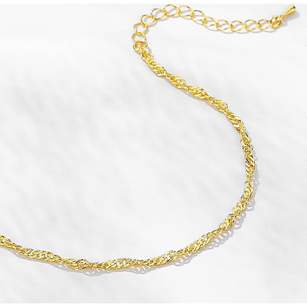 Tobillera de Oro 14k Me&Hz Ajustable Hipoalergénica 20.32 cm