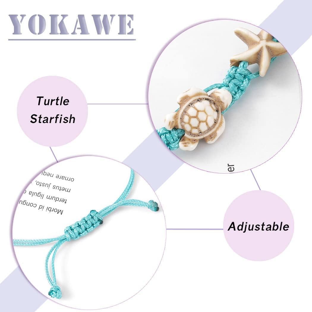 Pulsera de Tobillo Yokawe Tortuga Azul 22 cm Ajustable