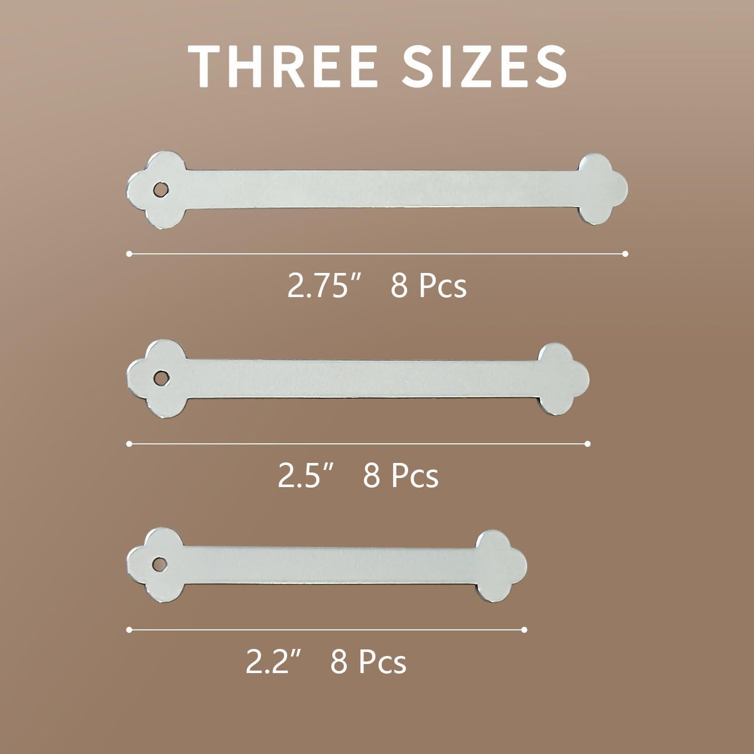 Permanentes para Cuellos de Camisas de Vestir ThreeLeaves - 24 Piezas de Acero Inoxidable