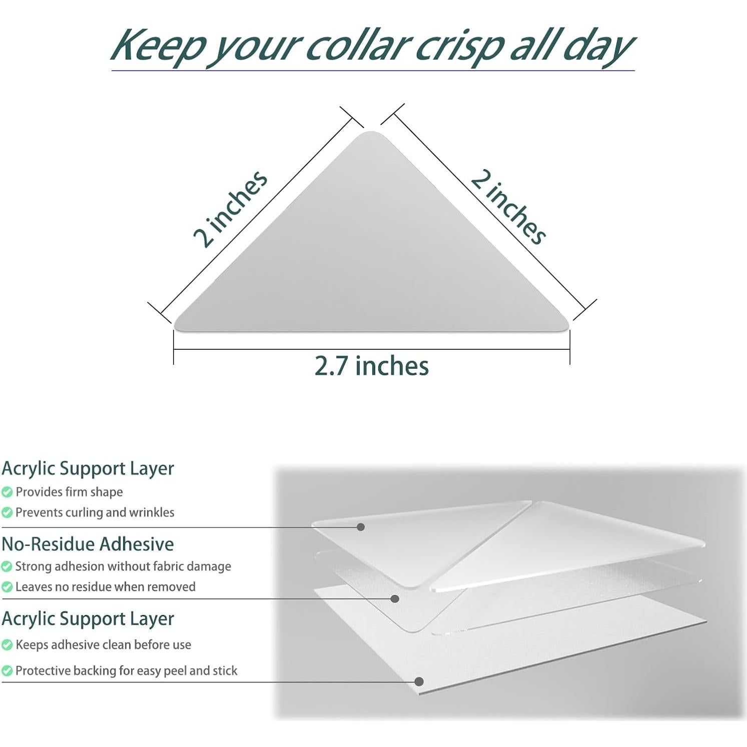 Permanentes para Cuellos de Camisas Kelyva 120PCS PVC Transparente