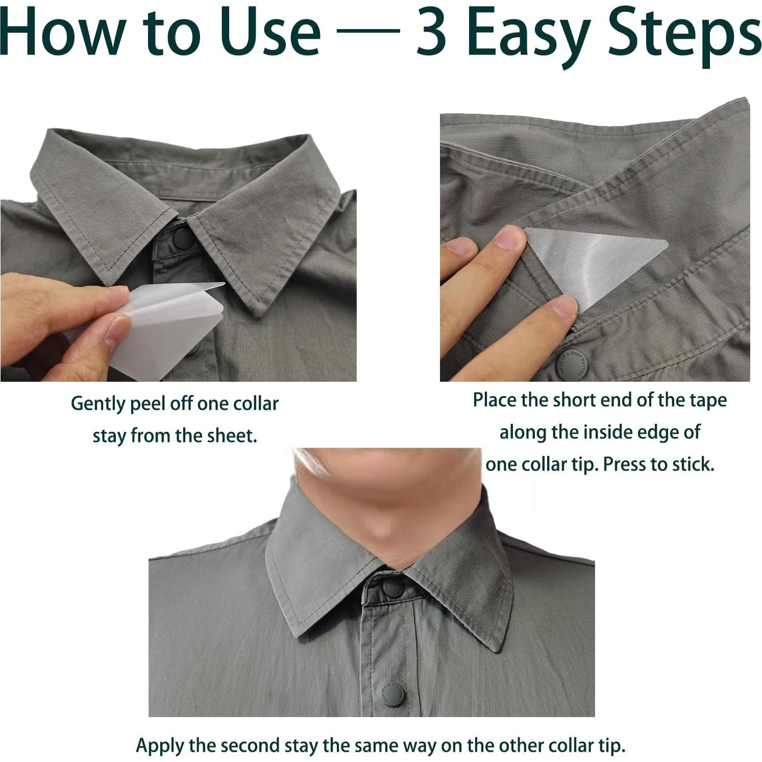 Permanentes para Cuellos de Camisas Kelyva 120PCS PVC Transparente