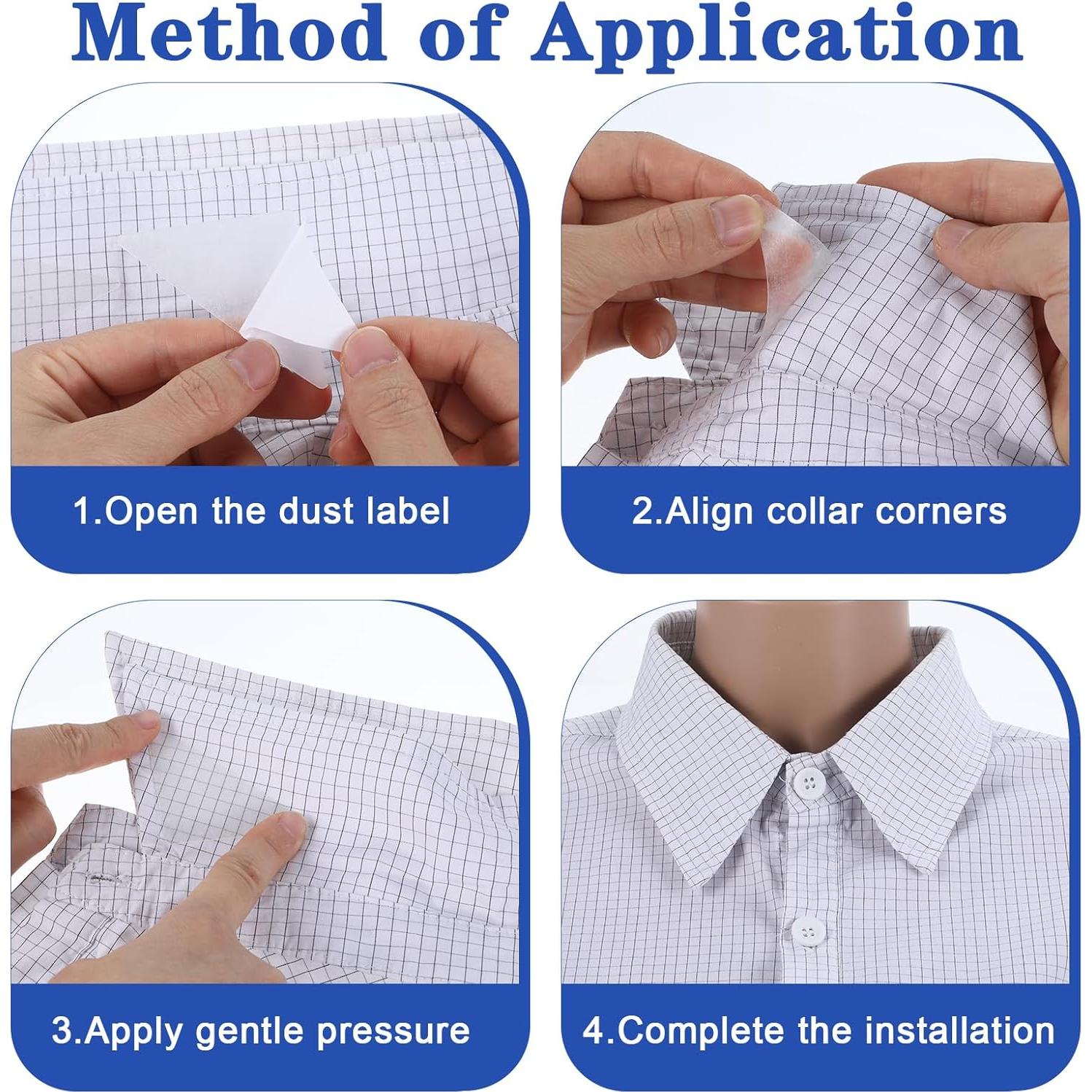 60 Soportes de Cuello Reutilizables Quilax para Camisas de Hombre