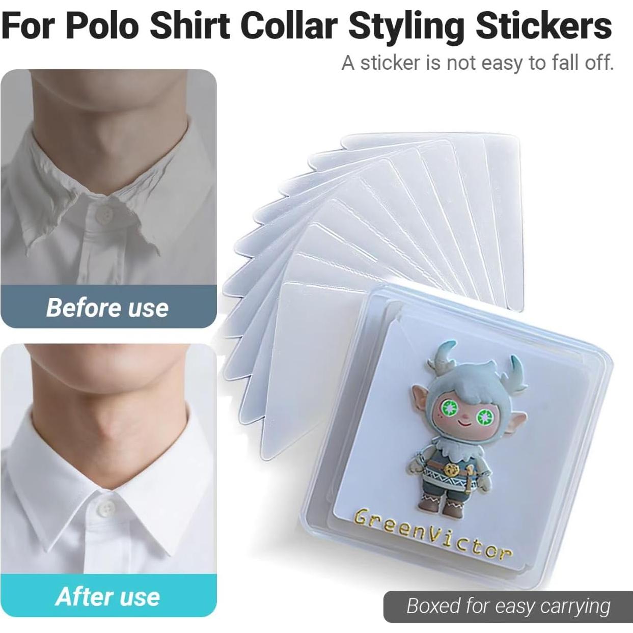 Soportes de Cuello Transparentes Green Victor - 60 Piezas PVC