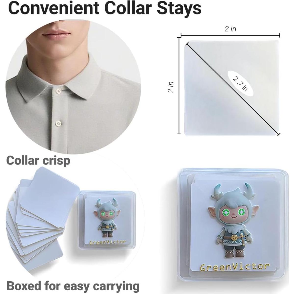 Soportes de Cuello Transparentes Green Victor - 60 Piezas PVC