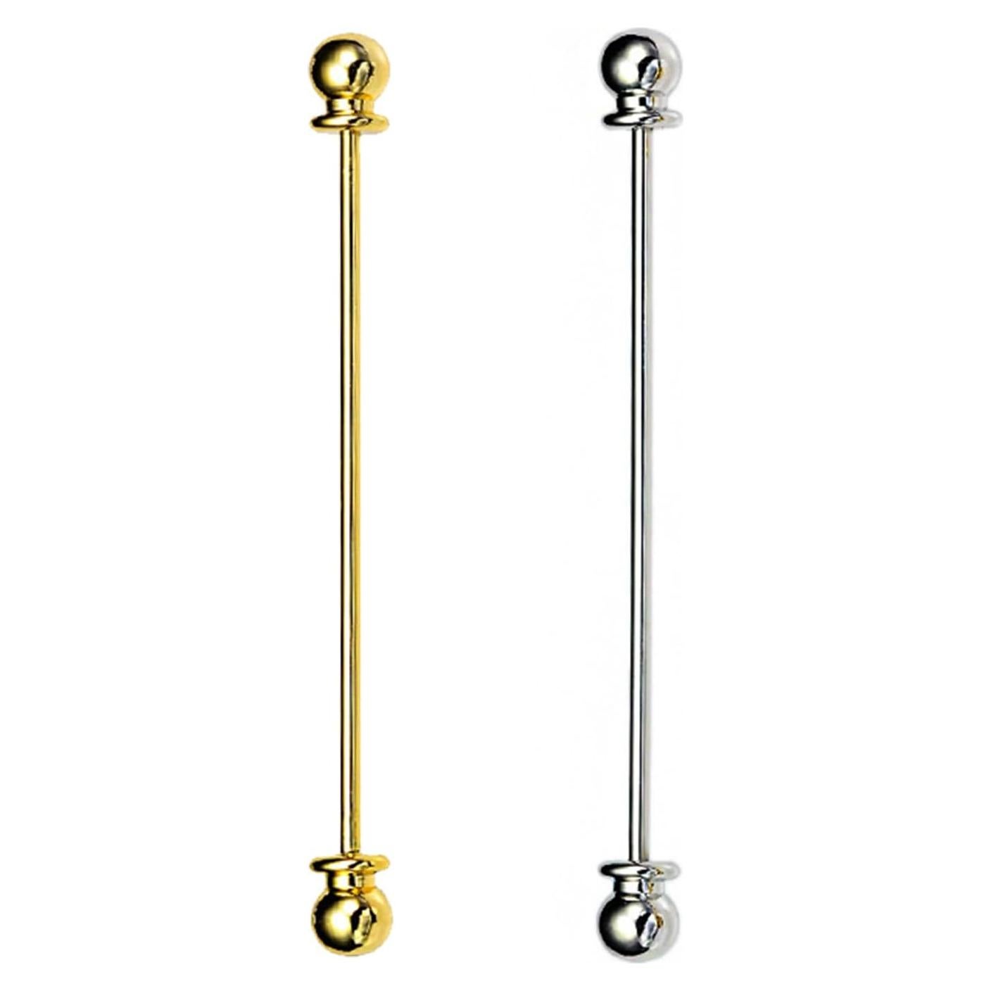 Juego de 2 Pines de Collar para Hombre Oro y Plata 6.5 cm