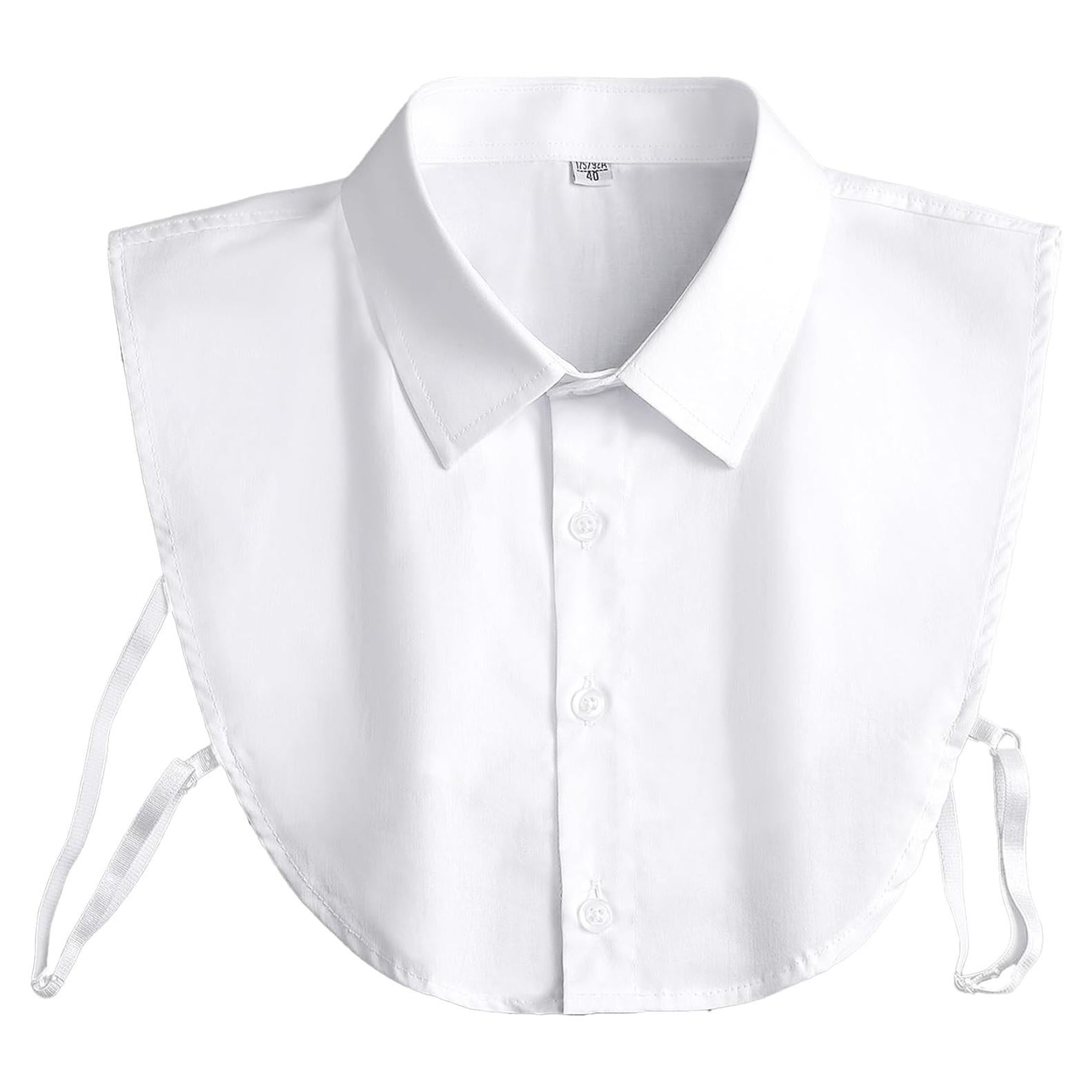 Cuello Desmontable Algodón Blanco Unisex - 6 Tamaños