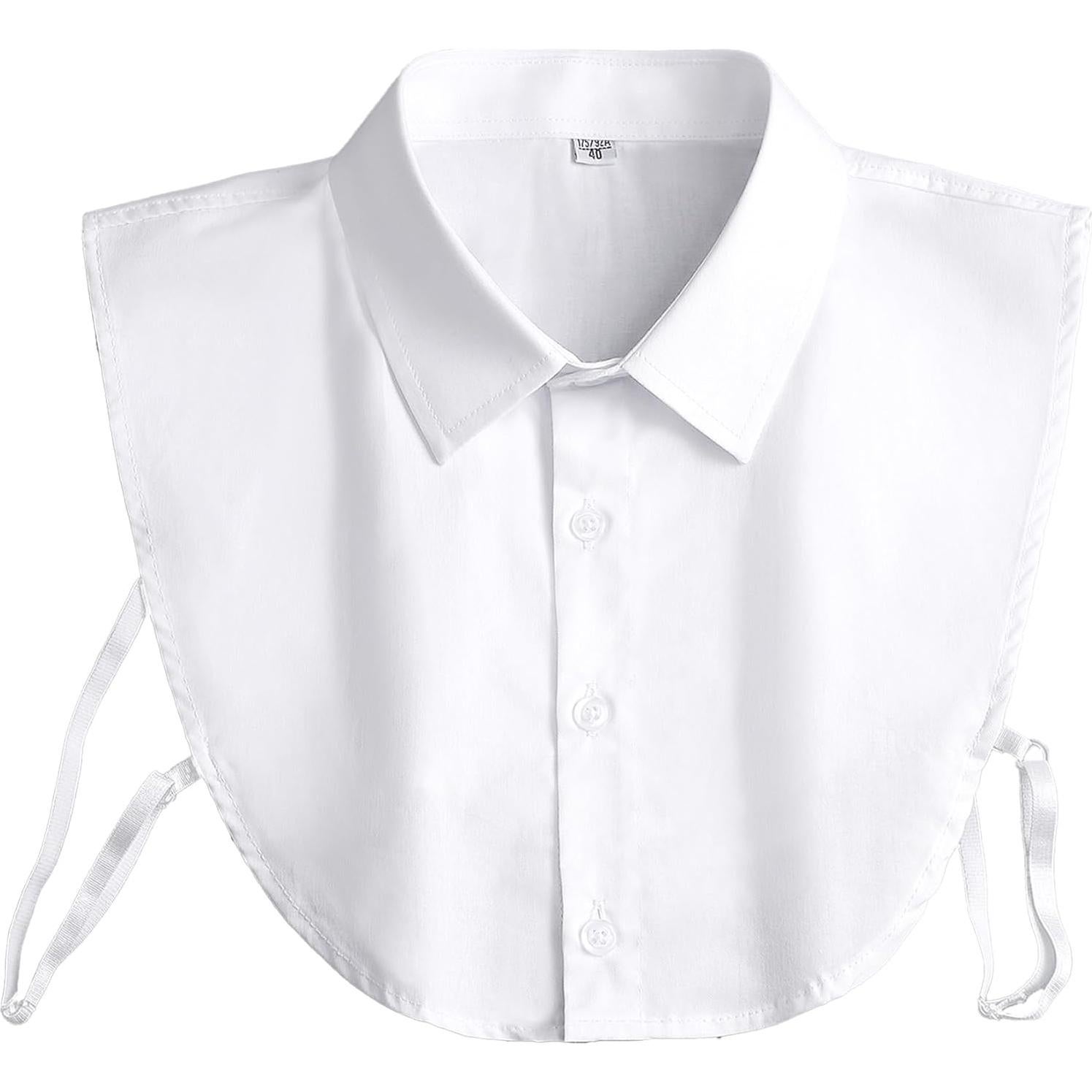 Cuello Desmontable Algodón Blanco Unisex - 6 Tamaños