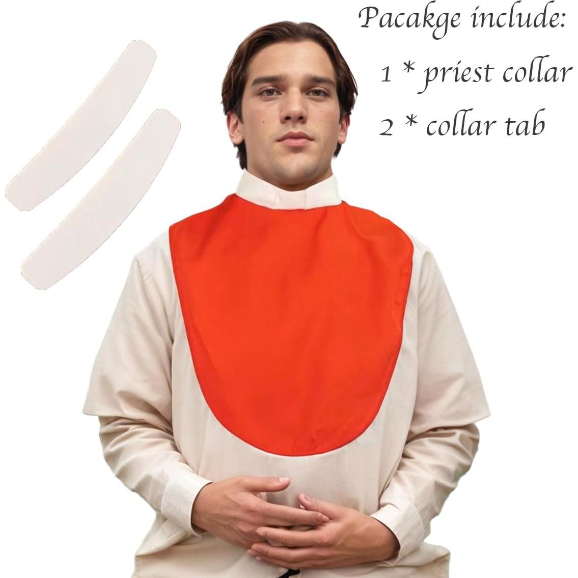 Disfraz Clerical Unisex Dickey Rojo para Pastor - Talla Única