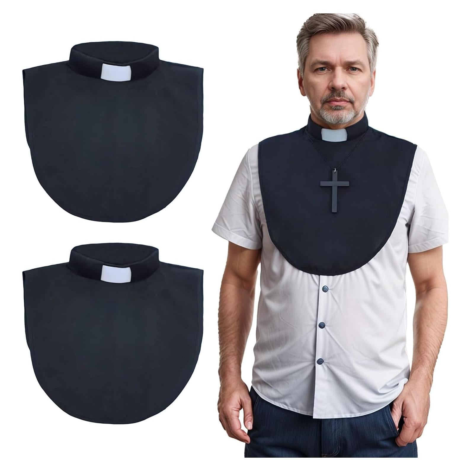 Cuellos Clericales Ajustables Auroeyfairy 2pcs Unisex Negro