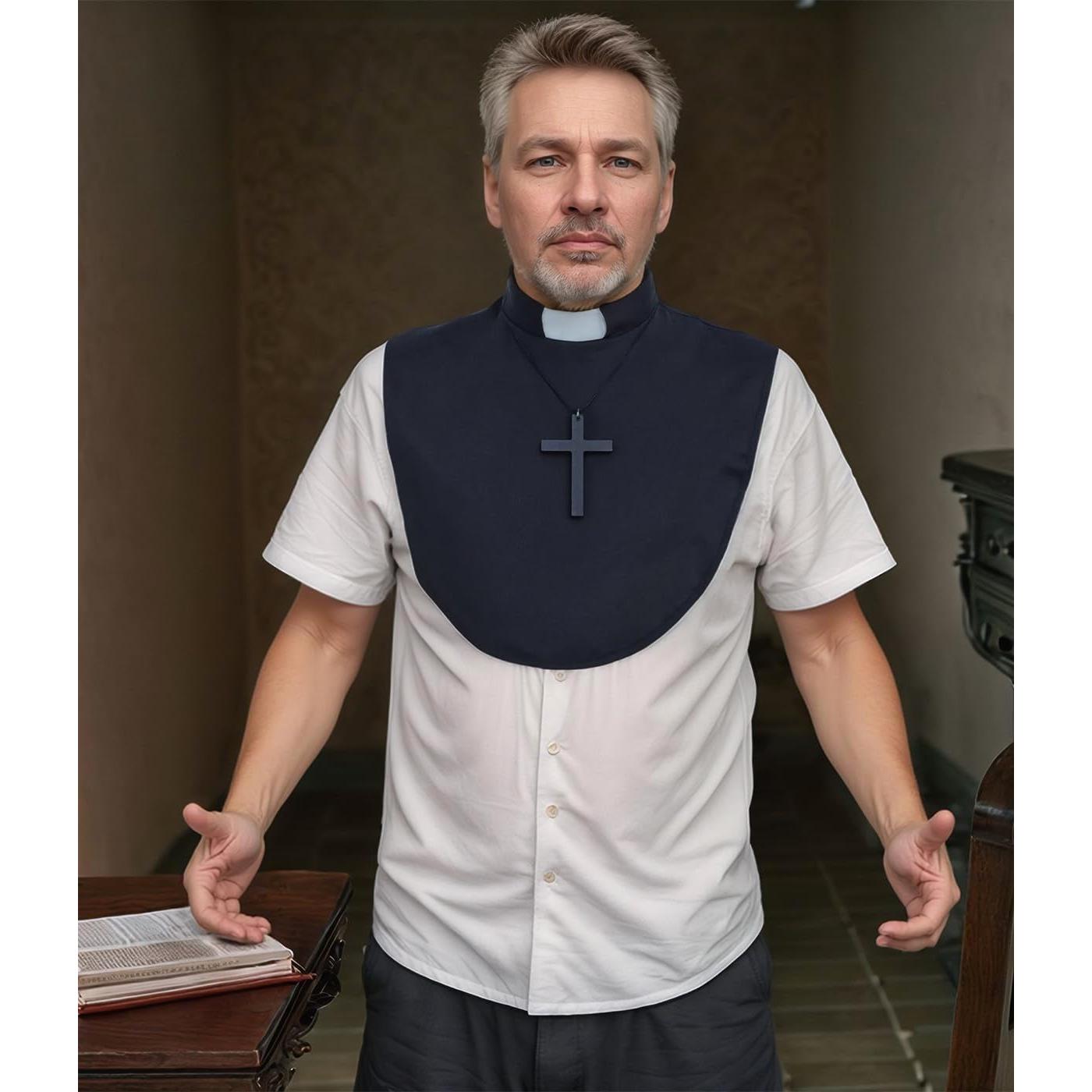 Cuellos Clericales Ajustables Auroeyfairy 2pcs Unisex Negro