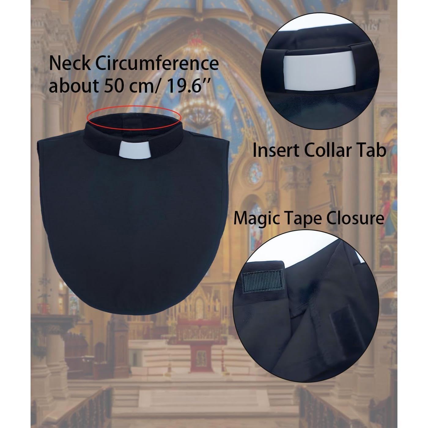 Cuellos Clericales Ajustables Auroeyfairy 2pcs Unisex Negro