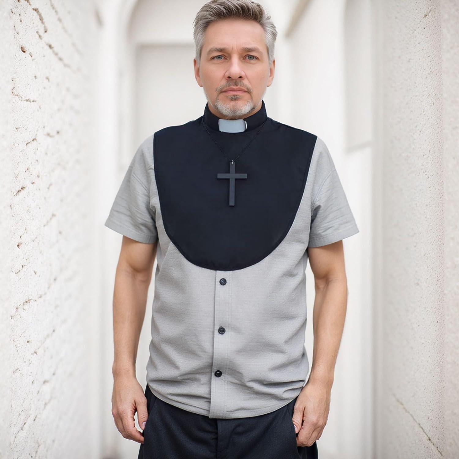 Cuellos Clericales Ajustables Auroeyfairy 2pcs Unisex Negro