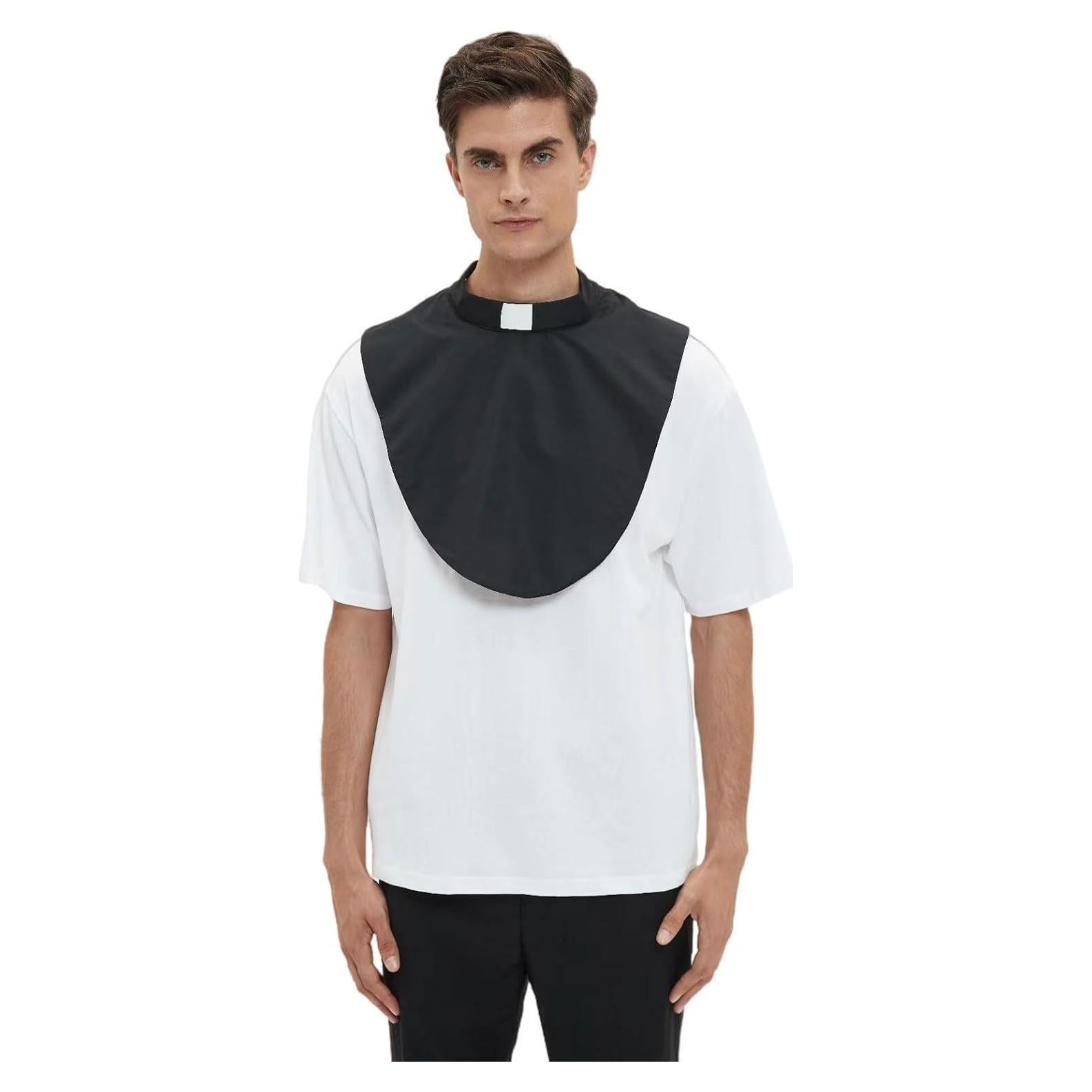 Cuello Clerical Unisex BLESSI Ajustable Negro con Inserto Blanco