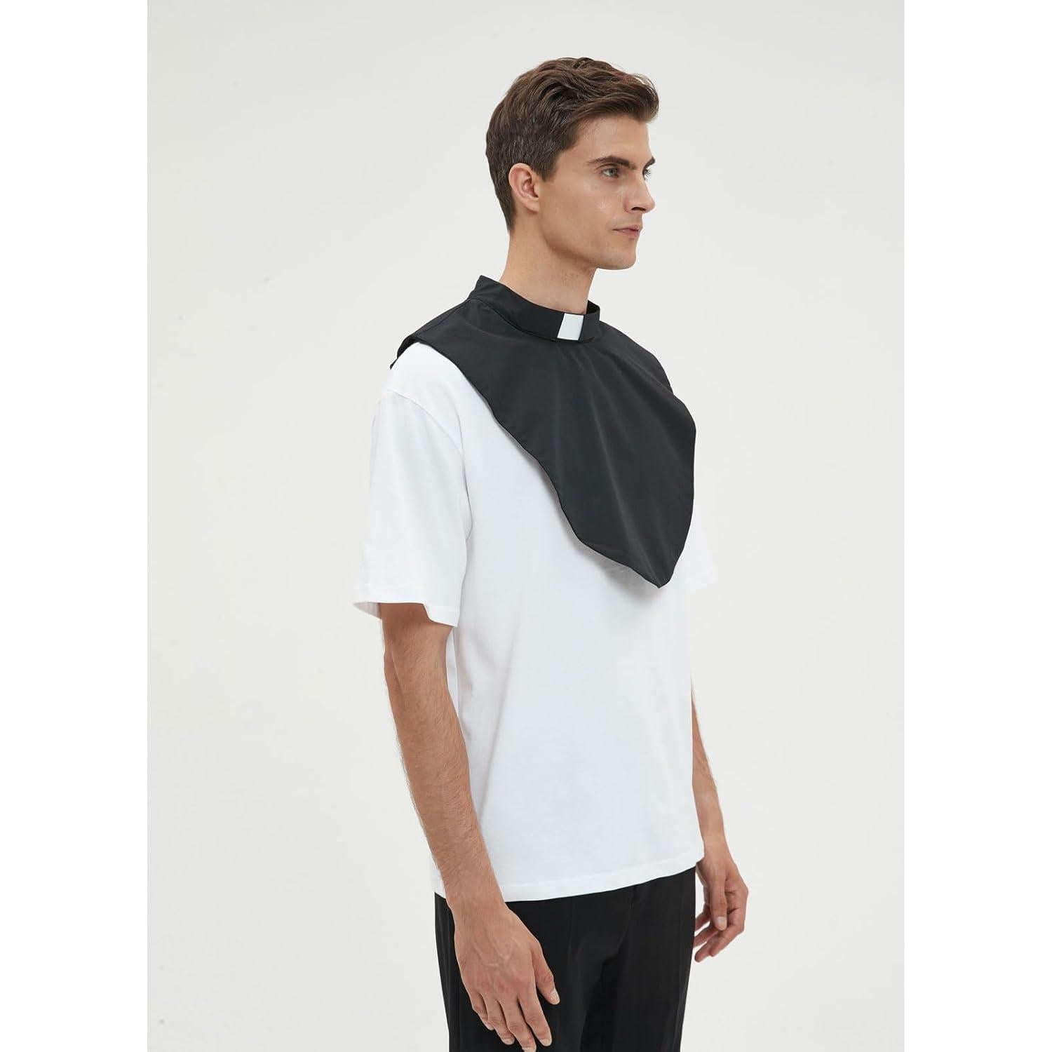Cuello Clerical Unisex BLESSI Ajustable Negro con Inserto Blanco
