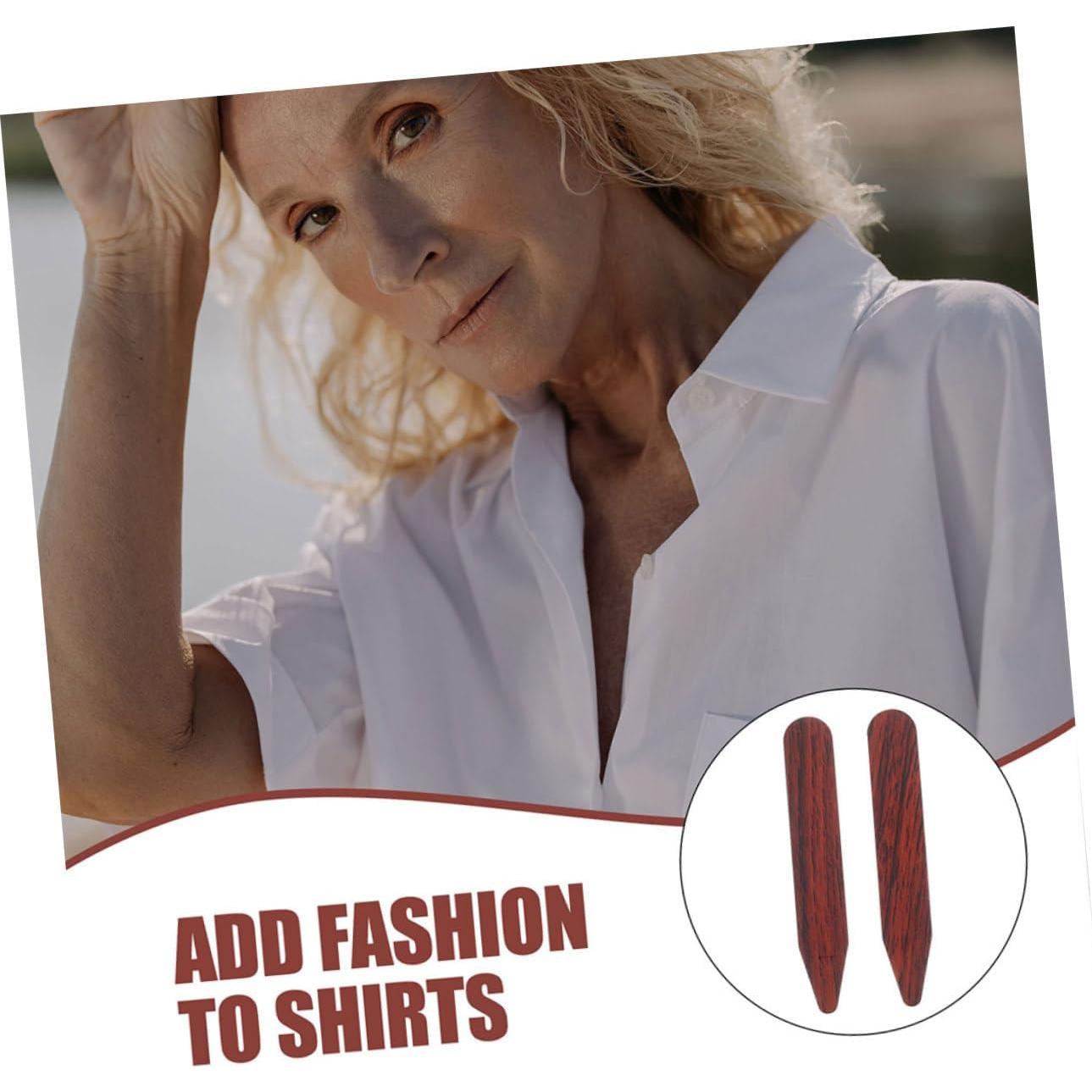 Soportes de Cuello de Madera LIFKOME para Camisas de Hombre - 2 Pares