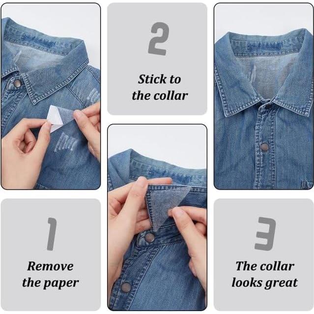 40 Soportes Adhesivos para Cuello de Camisa Sndperiexam - Anti-Deformación