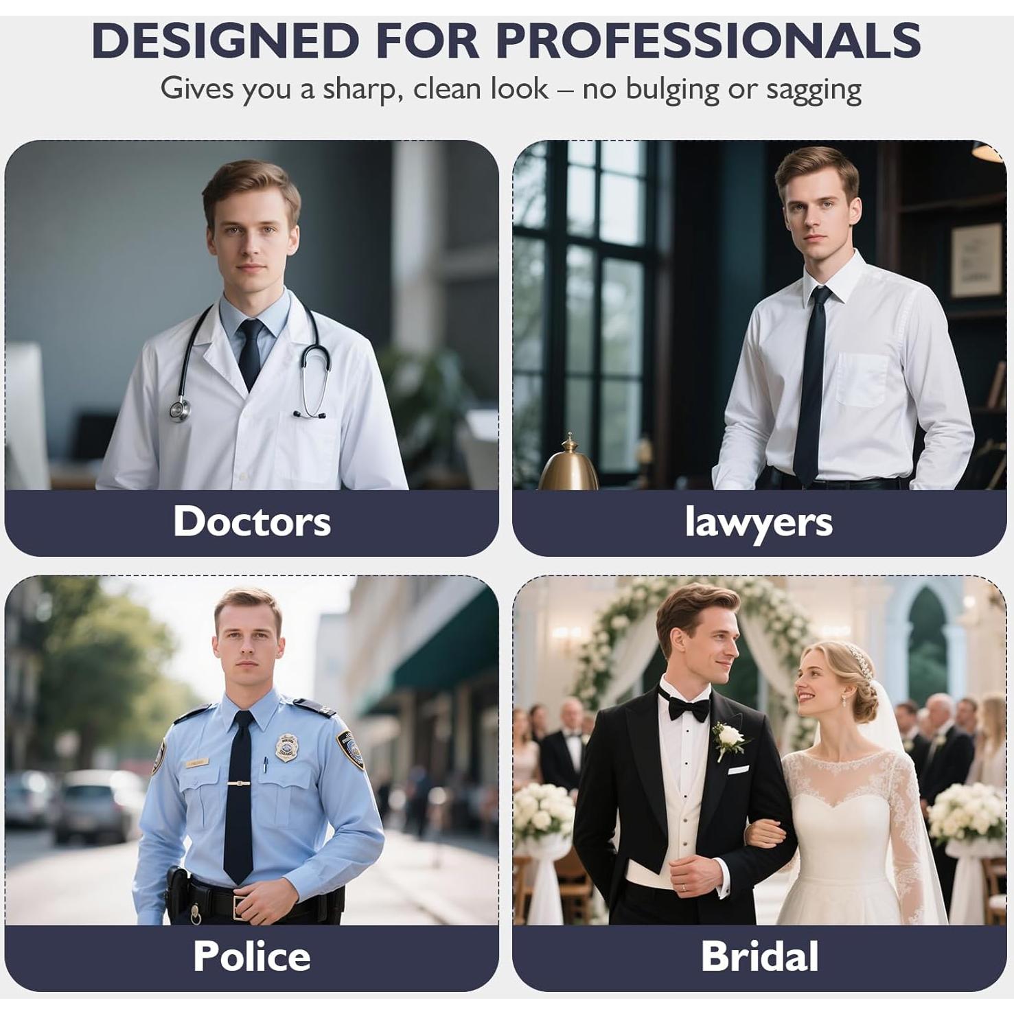 Soportes de Camisa ZKENIRD para Hombres - Antideslizantes y Ajustables