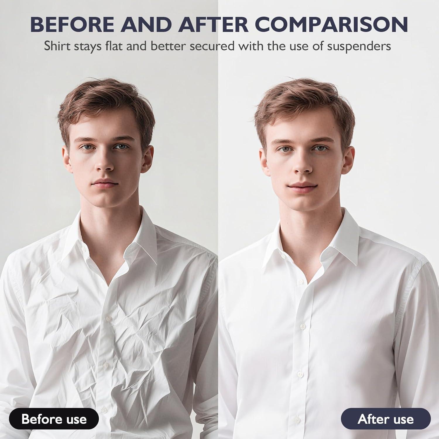 Soportes de Camisa ZKENIRD para Hombres - Antideslizantes y Ajustables