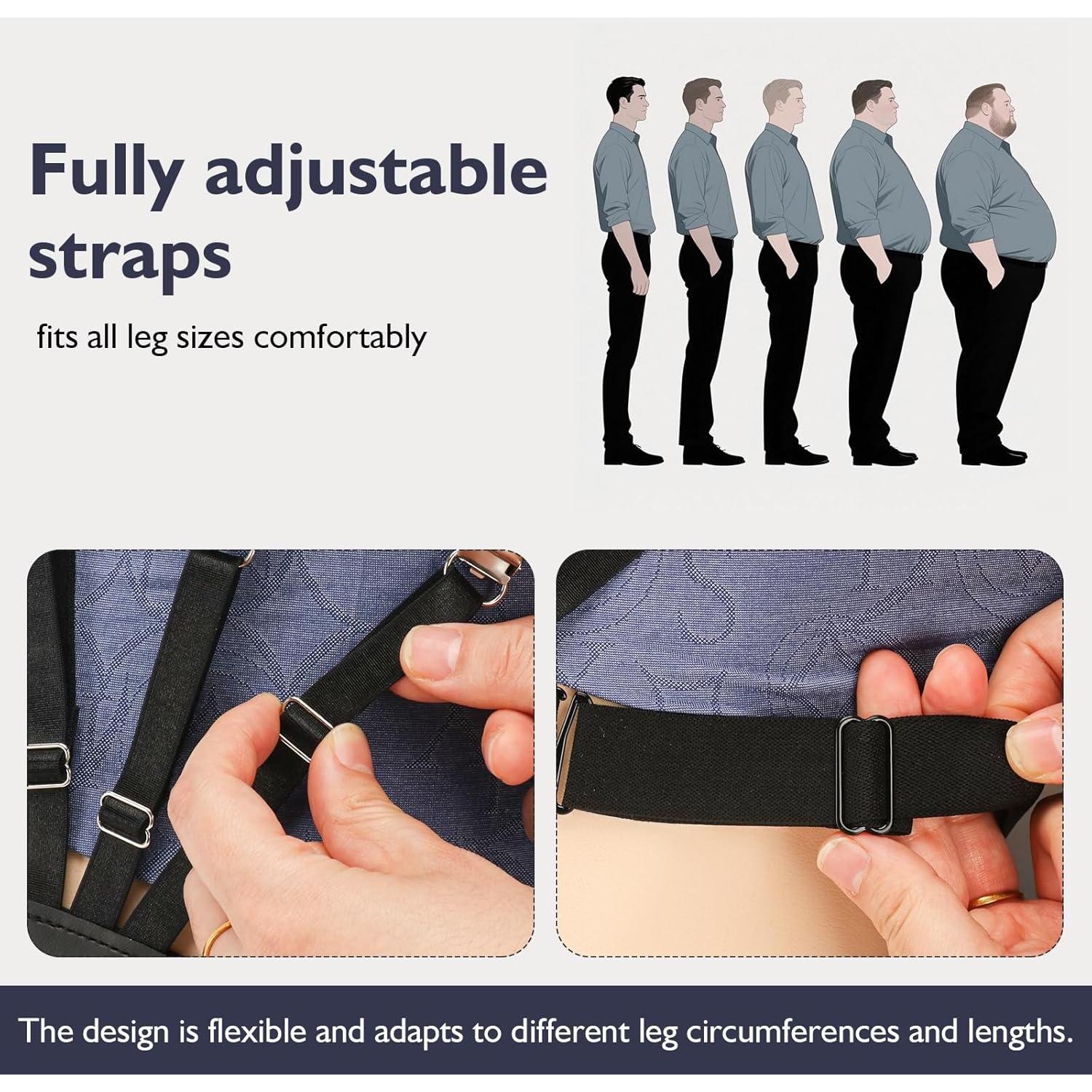 Soportes de Camisa ZKENIRD para Hombres - Antideslizantes y Ajustables