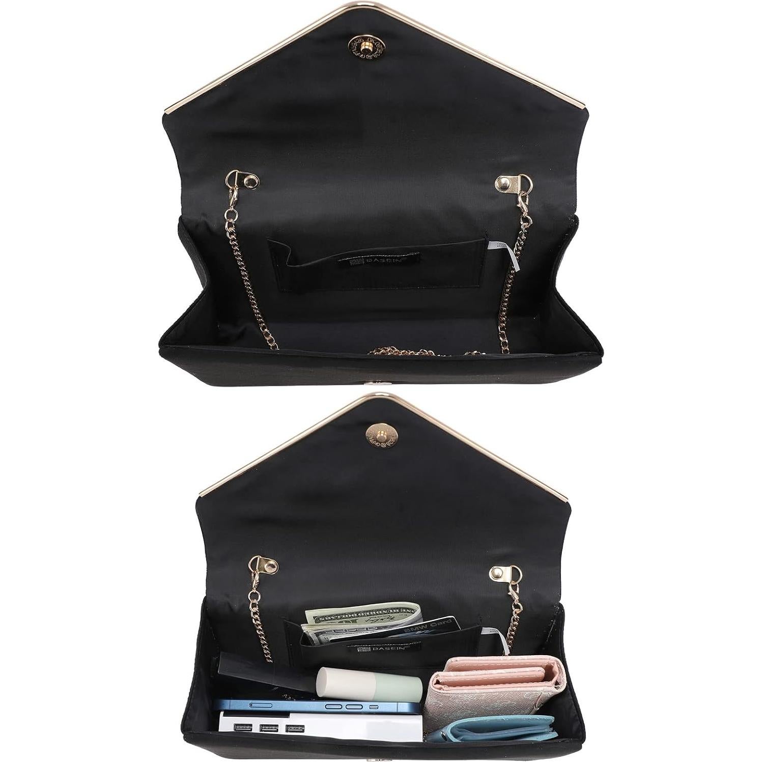 Bolso de Noche Dasein para Mujeres - Clutch Elegante Negro