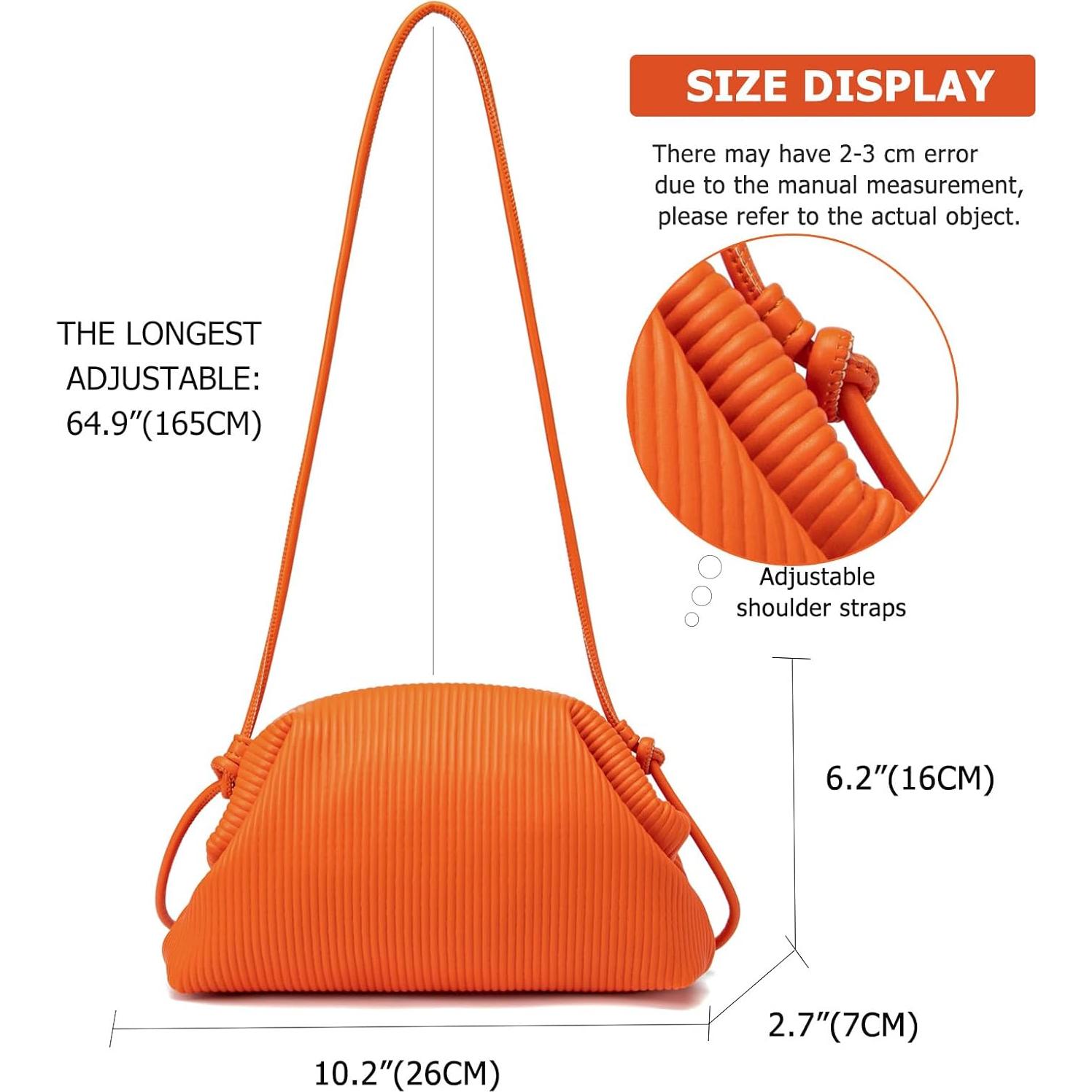 Bolso de Mano KingTo Naranja Clutch de Cuero Vegano 25.9x6.9x15.7 cm