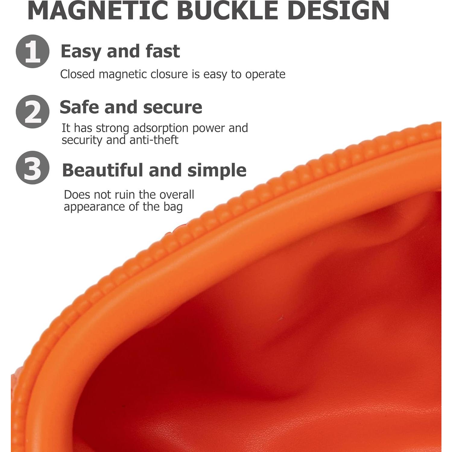 Bolso de Mano KingTo Naranja Clutch de Cuero Vegano 25.9x6.9x15.7 cm