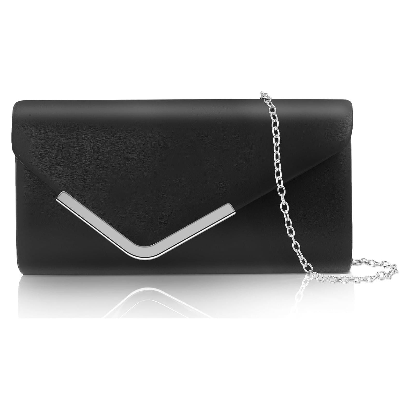 Cartera de Mano Larcenciel para Mujeres - Cuero Negro 22x11 cm