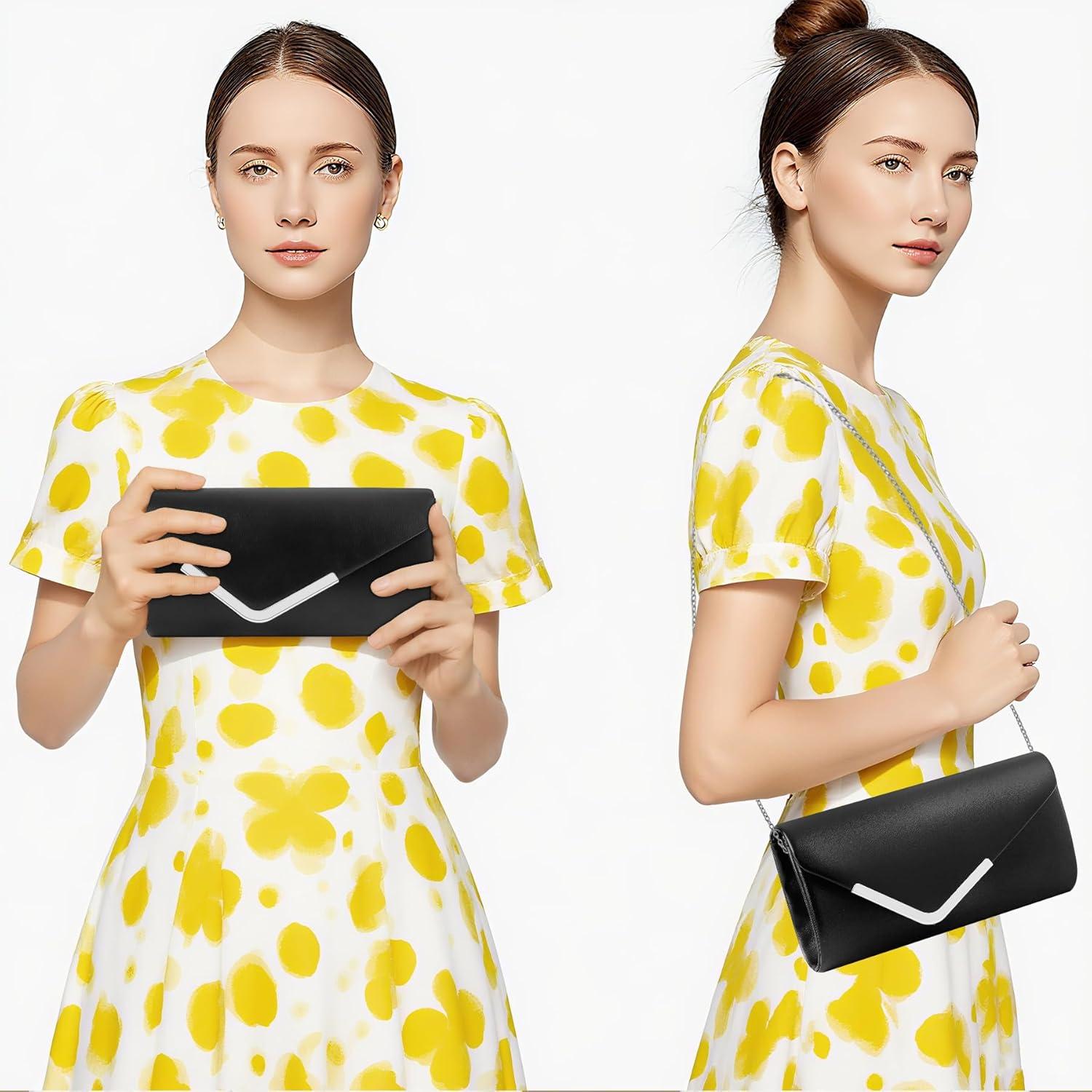 Cartera de Mano Larcenciel para Mujeres - Cuero Negro 22x11 cm