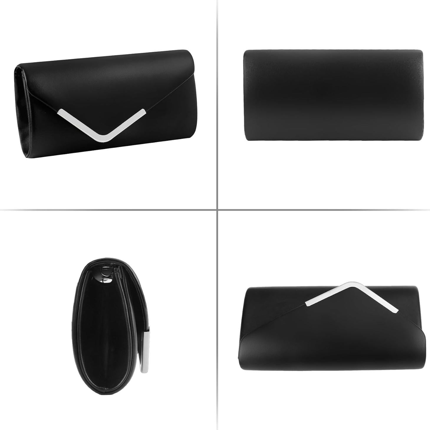 Cartera de Mano Larcenciel para Mujeres - Cuero Negro 22x11 cm